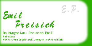 emil preisich business card